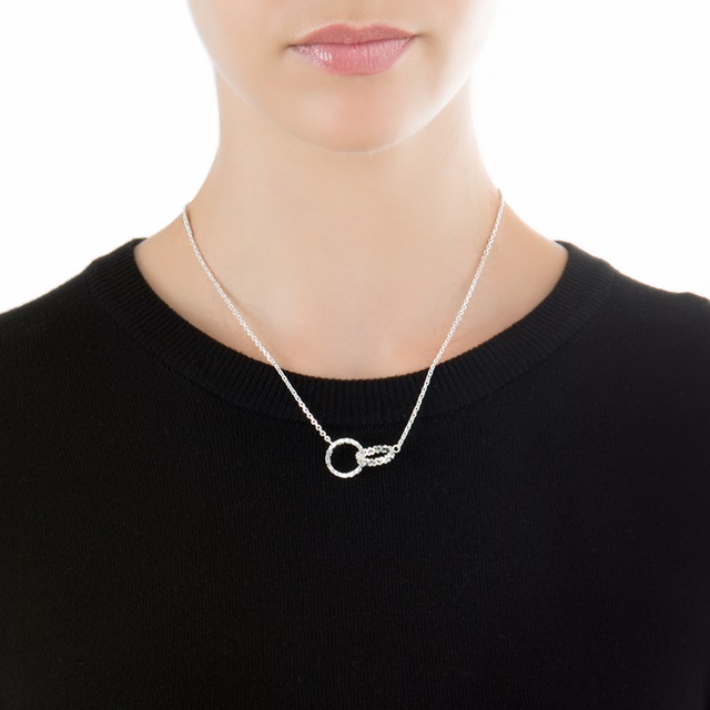 Image of  LOVE & FORTUNE SILVER HEART LINK NECKLACE