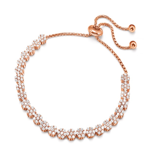 Image of  FASHIONABLY ROSE GOLD FLOWER BLOSSOM BRACELET