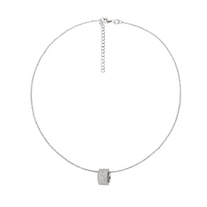 FASHIONABLY SILVER ESSENTIALS SPARKLE BALL NECKLACE
