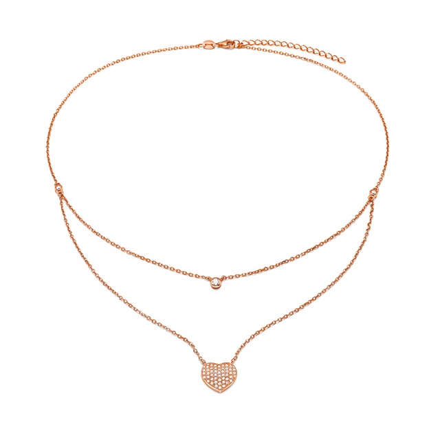 Image of  FASHIONABLY ROSE GOLD LOVE HEARTS NECKLACE