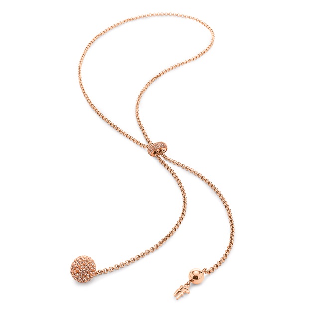 Image of  BLING CHIC ROSE GOLD LARIAT NECKLACE