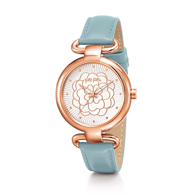 Image of  SANTORINI FLOWER CLASSY LIGHT BLUE WATCH